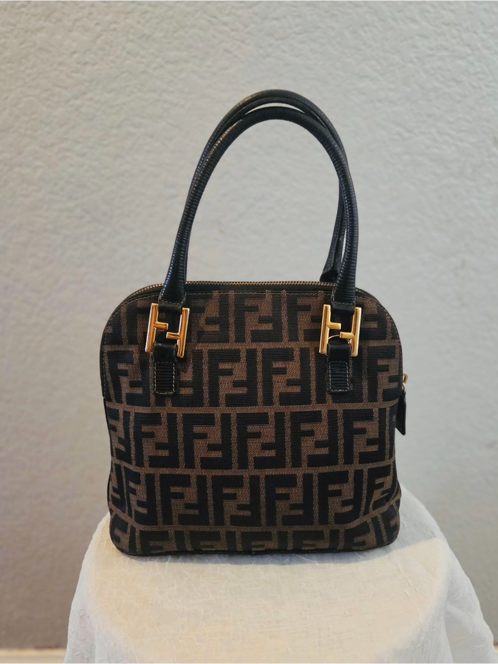 Fendi Brown Monogram Top-Handle Bag - Picture 2 of 6
